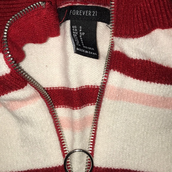 Forever 21 striped quarter zip sweater - Picture 2 of 2